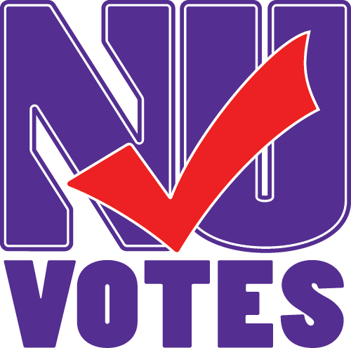 NU Votes Logo with red check mark over top